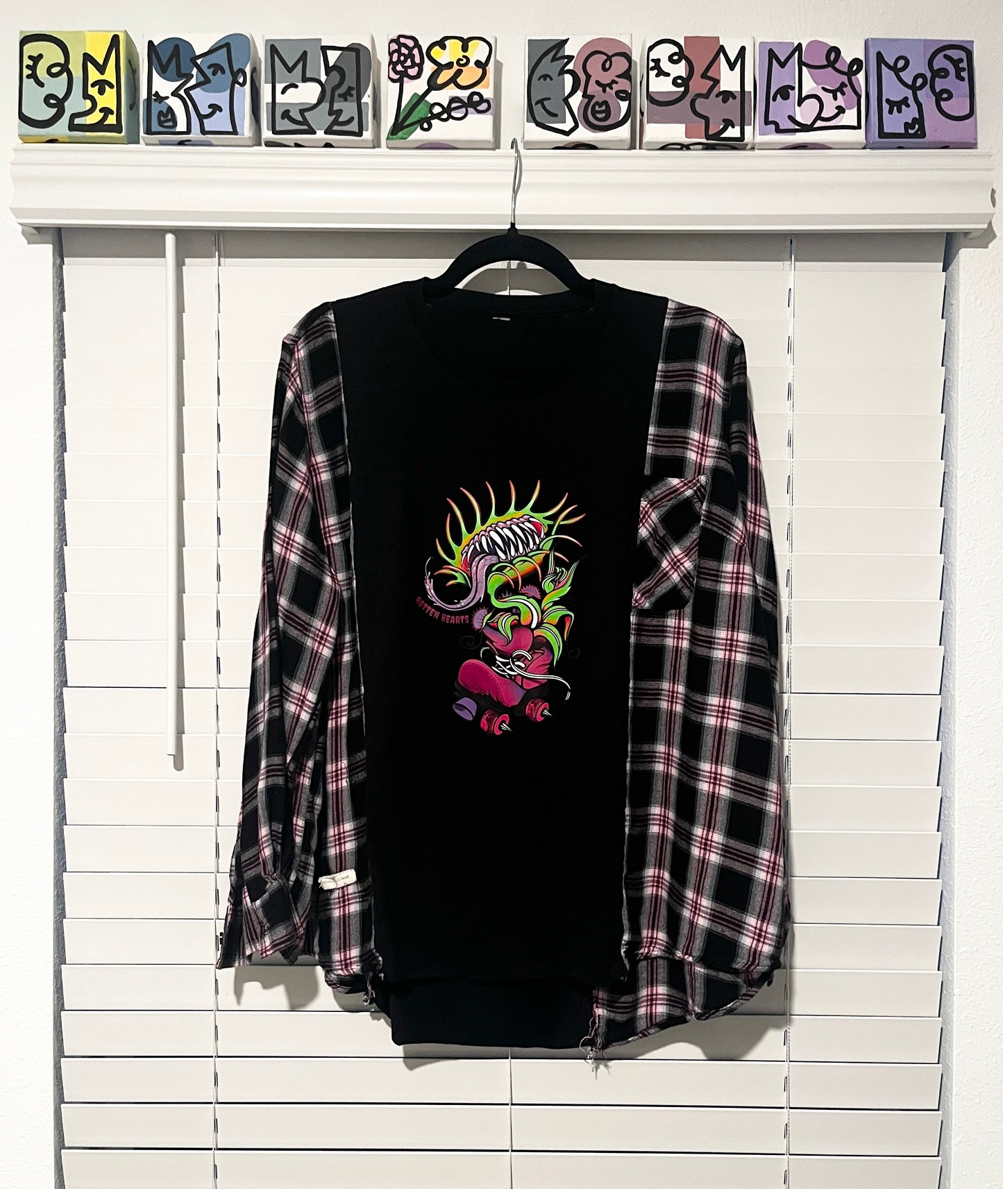 Upcycled - Long Sleeve - Rotten Hearts Pink