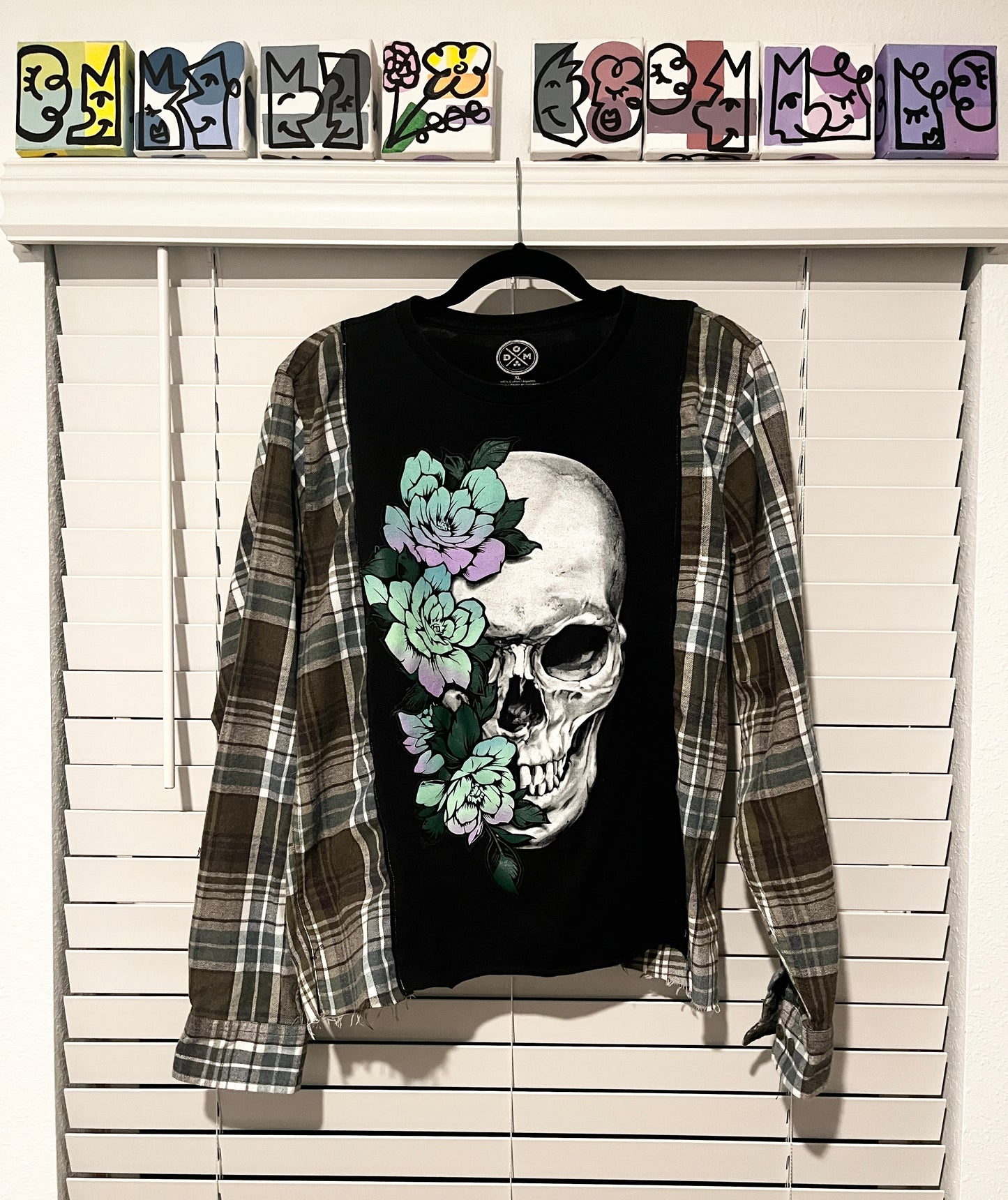 Upcycled - Long Sleeve - Skull Plaid