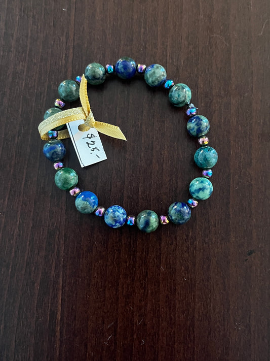 Molidaan Magnetic Hematite Bracelet (Blue Green)