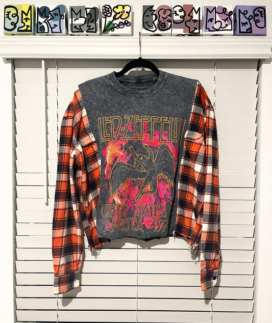 Upcycled - Long Sleeve - Led Zeppelin Plaid